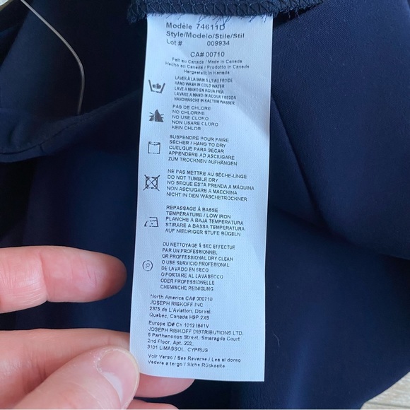 NWT Joseph Ribkoff skirt navy back slit & zip back - Picture 6 of 6